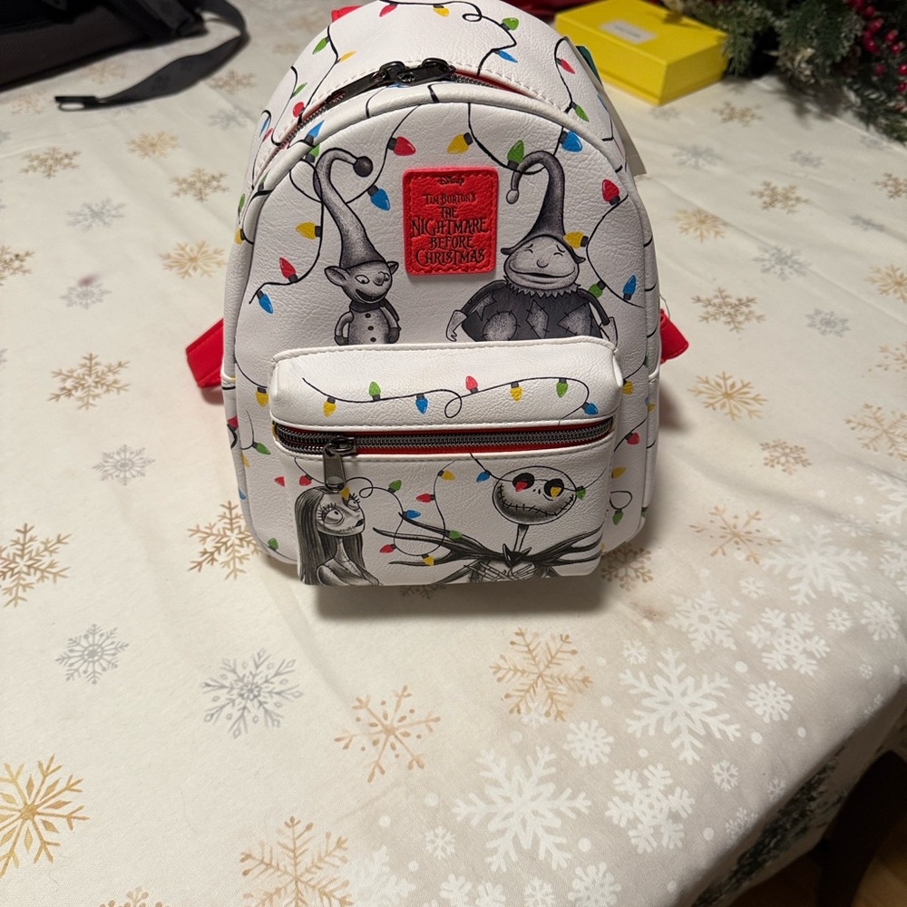Disney White Backpack with Colorful Lights and Characters - Picture 2 of 3